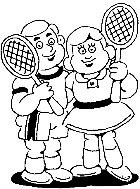 Små tennisspillere fargelegging
