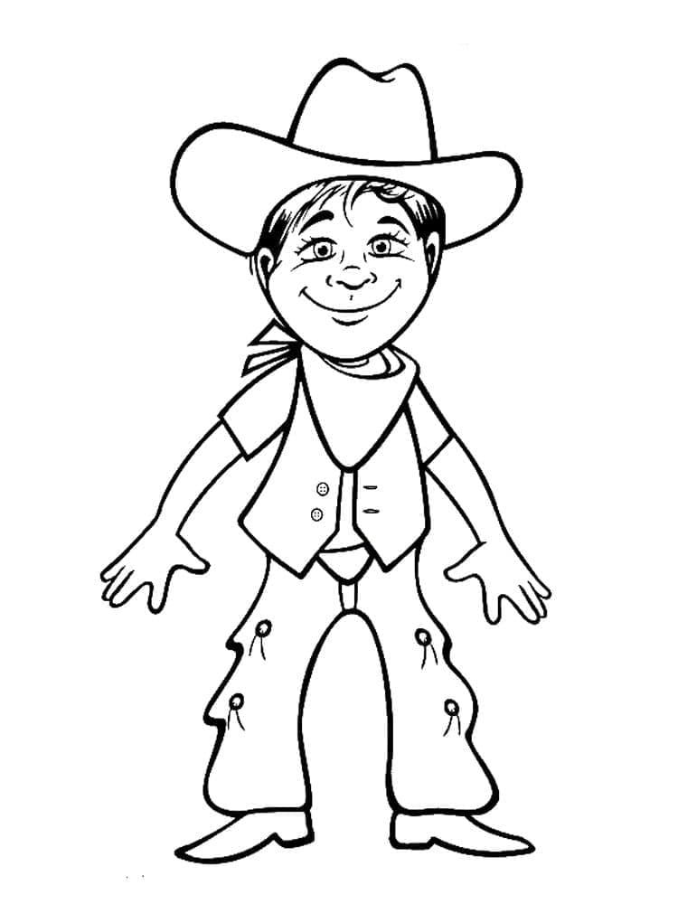 Smilende cowboy fargelegging