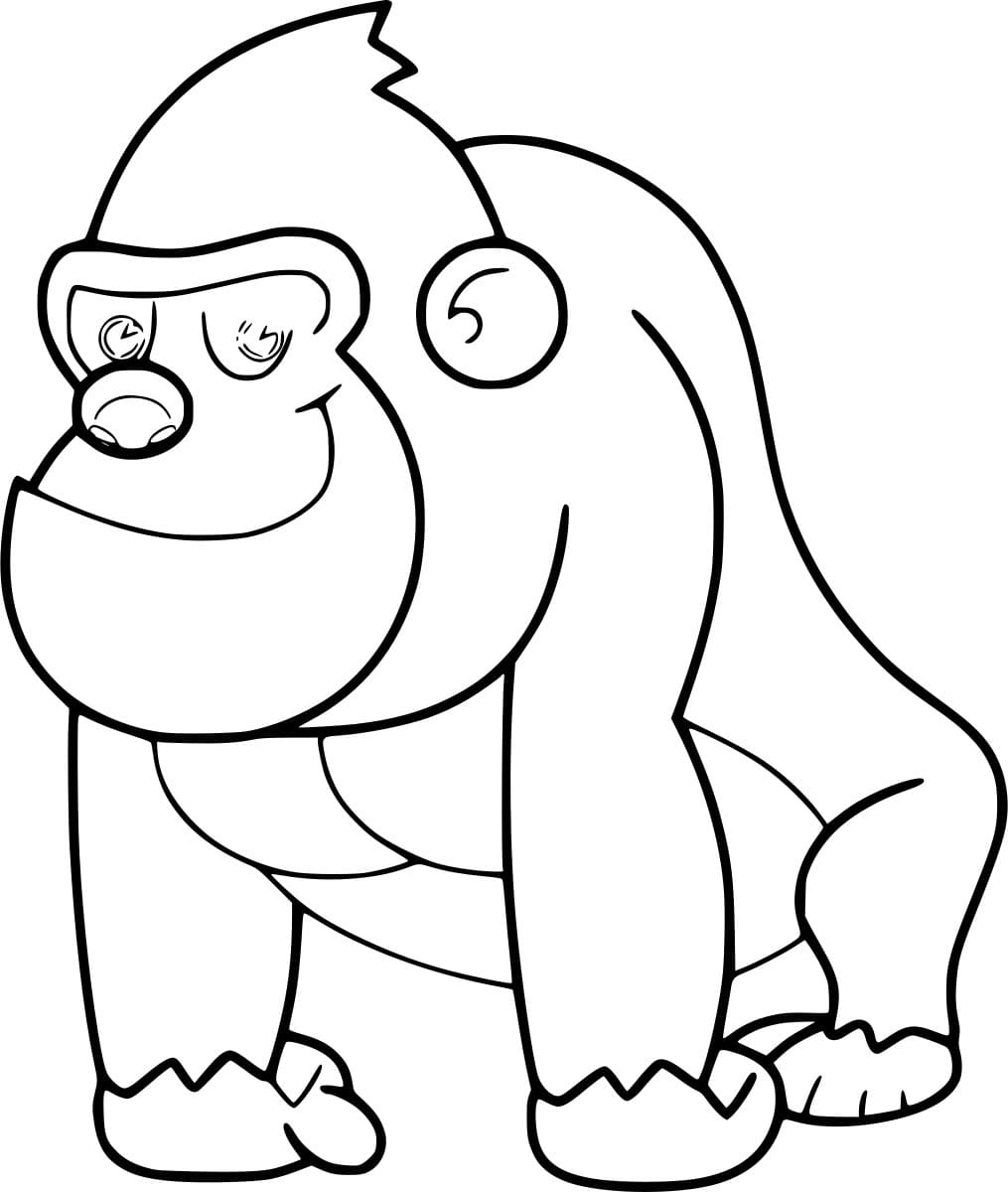 Smilende gorilla fargelegging