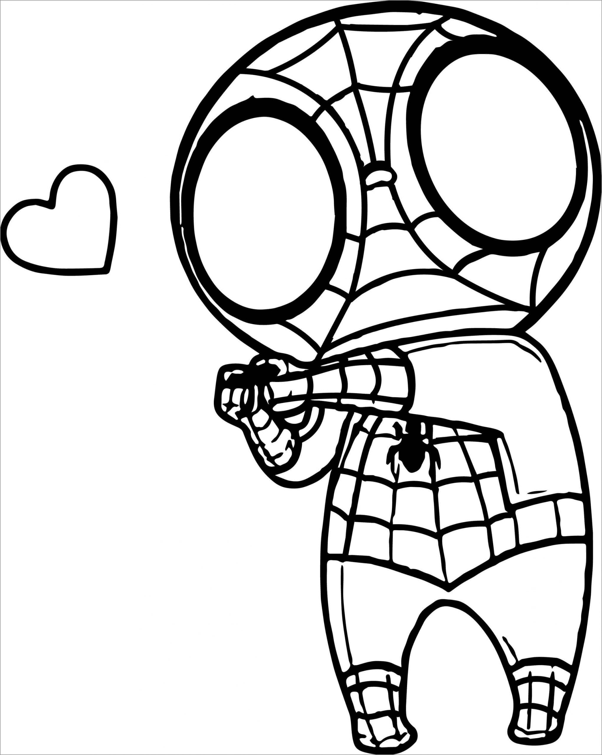 Søt Chibi Spiderman fargelegging