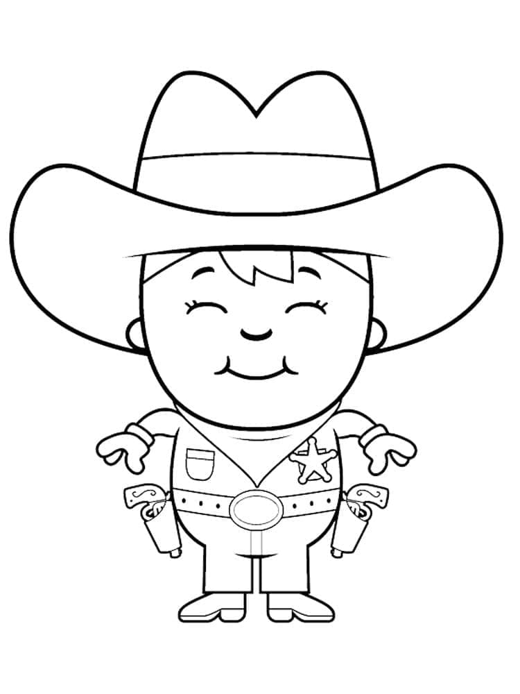 Søt cowboy gratis fargelegging