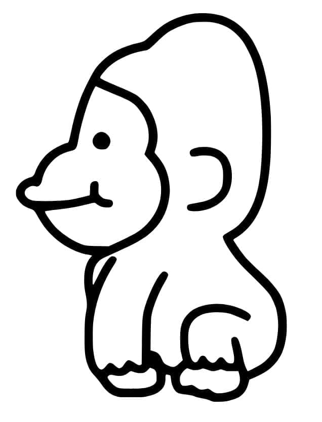 Søt enkel gorilla fargelegging