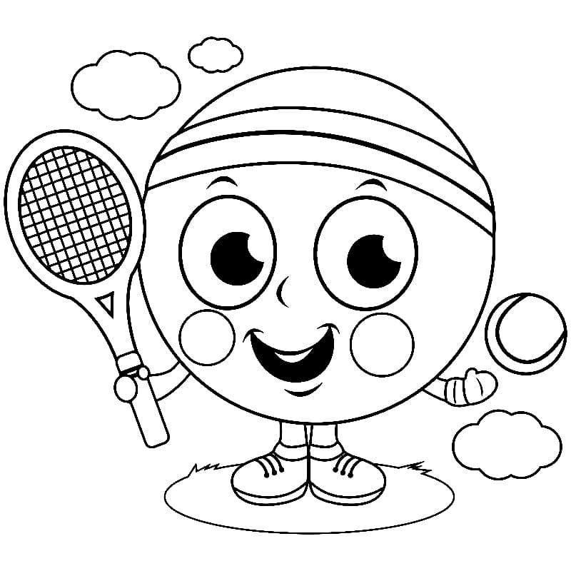 Søt tennisball fargelegging