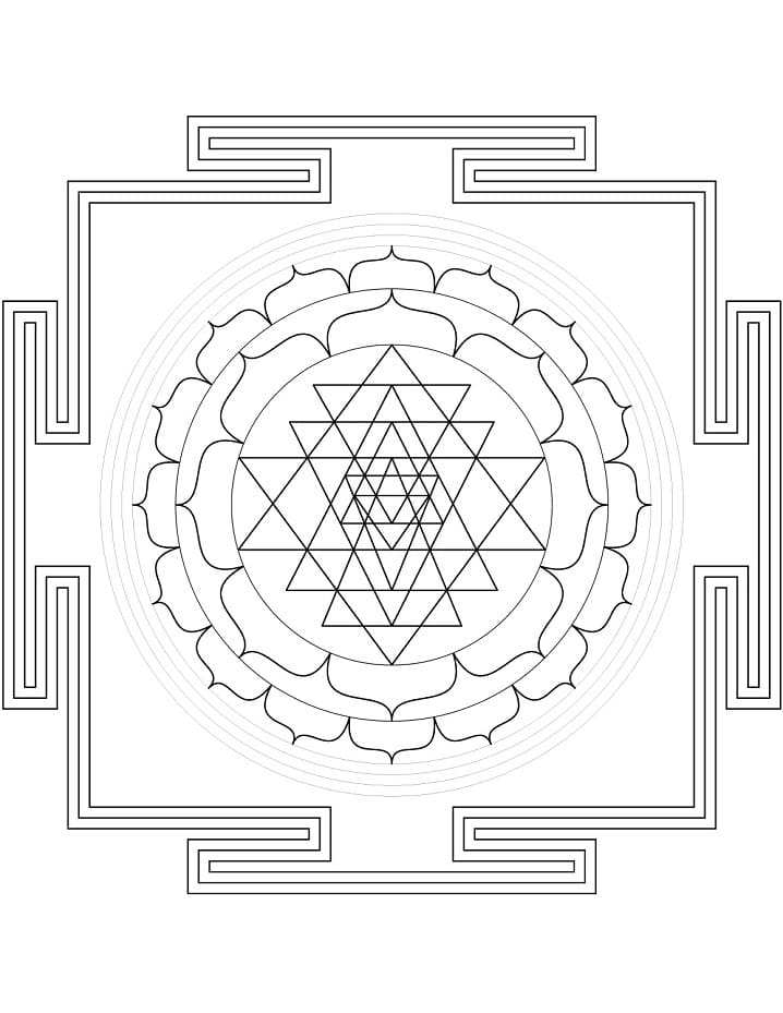 Sri Yantra mandalaen fargelegging