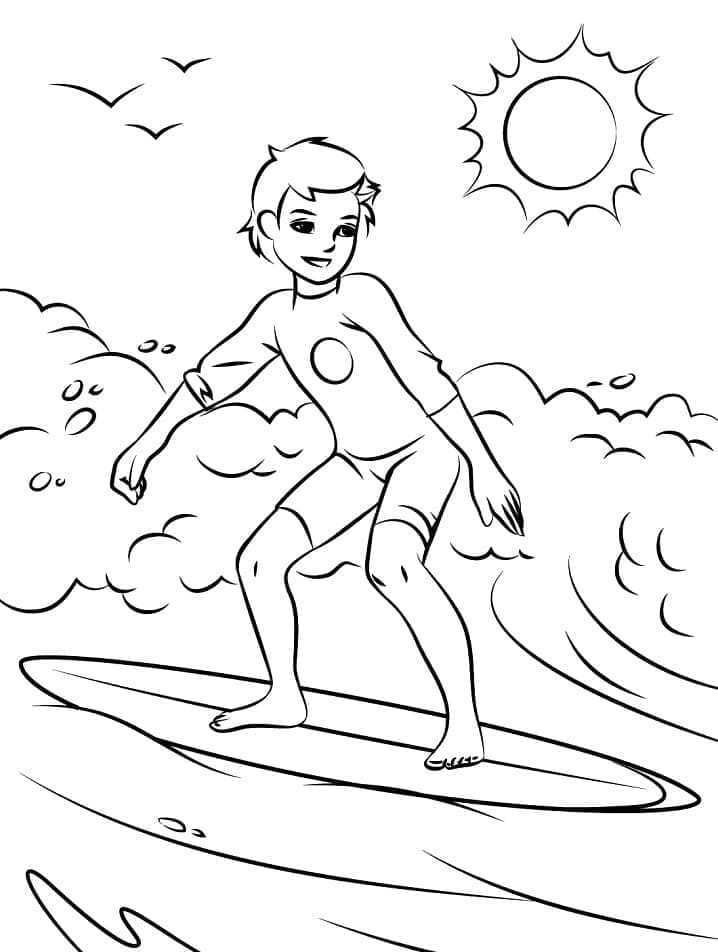 Surfgutt fargelegging