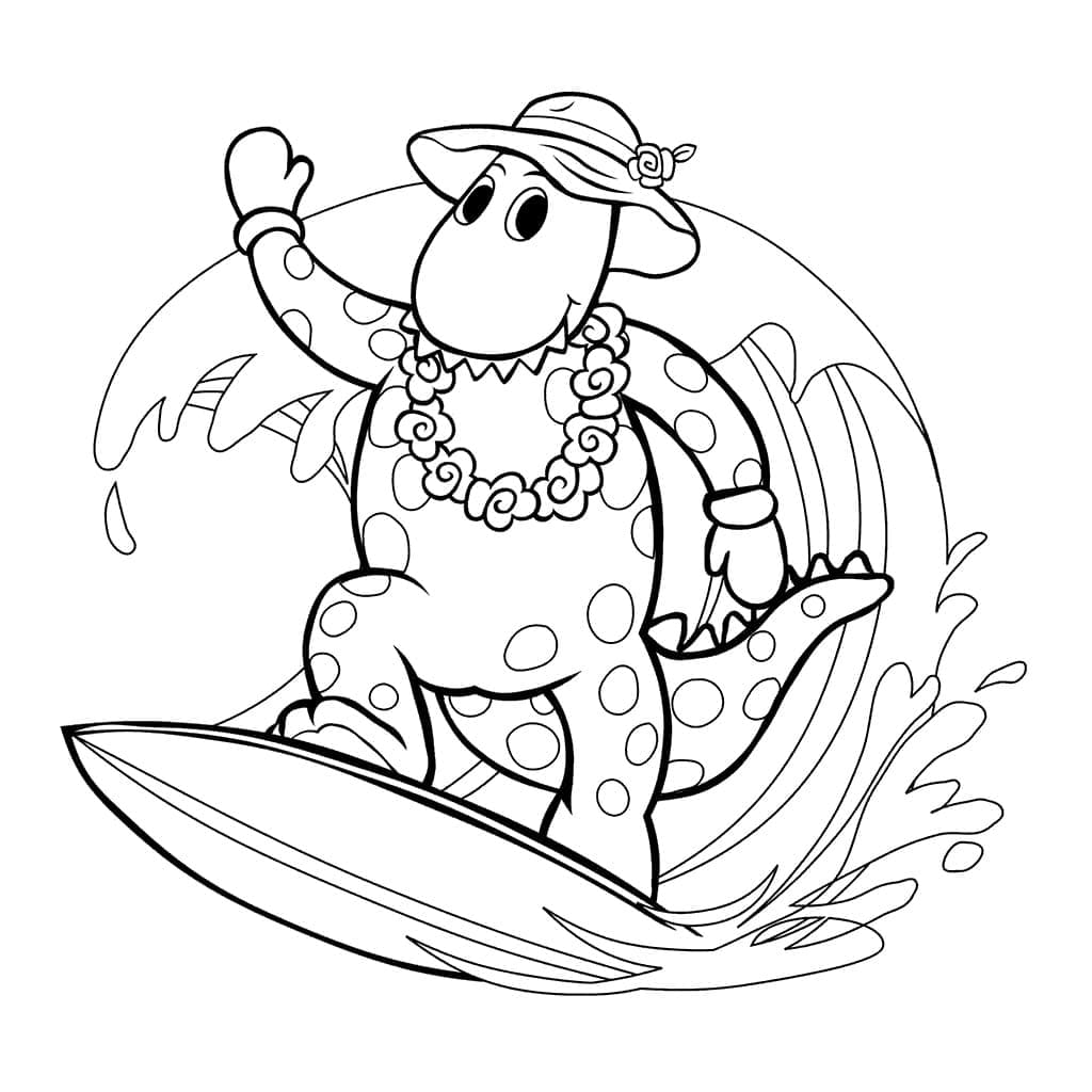 Surfingdinosauren fargelegging