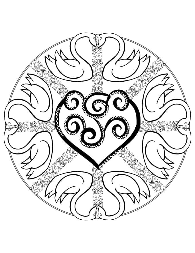 Svanemandalaen fargelegging