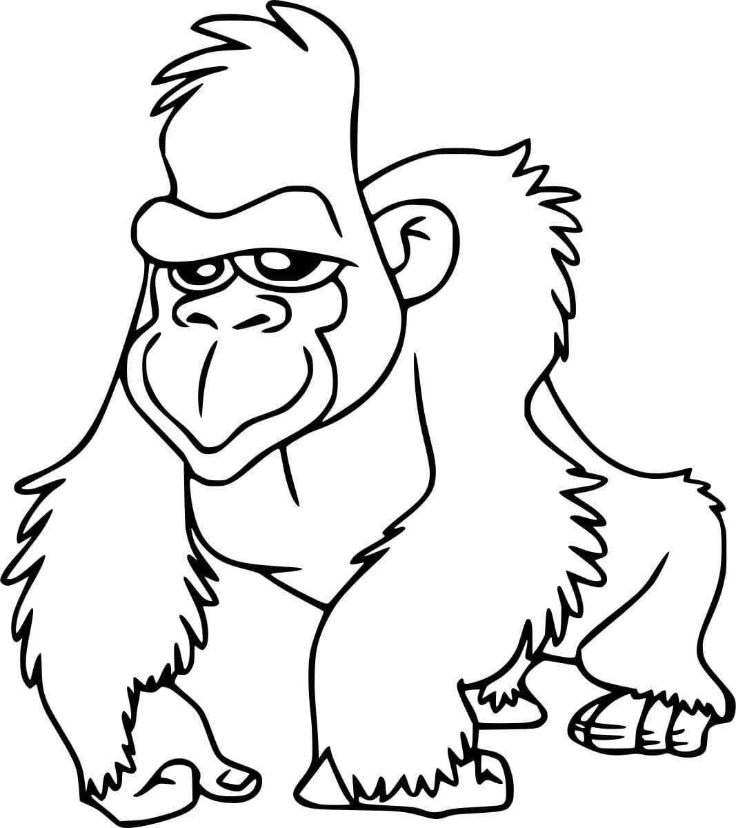 Tegneserie enkel gorilla fargelegging