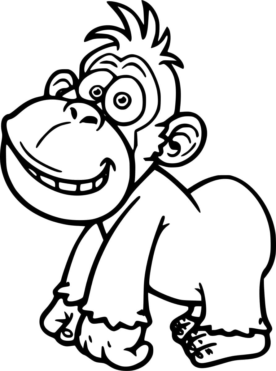 Tegneserie ung gorilla fargelegging