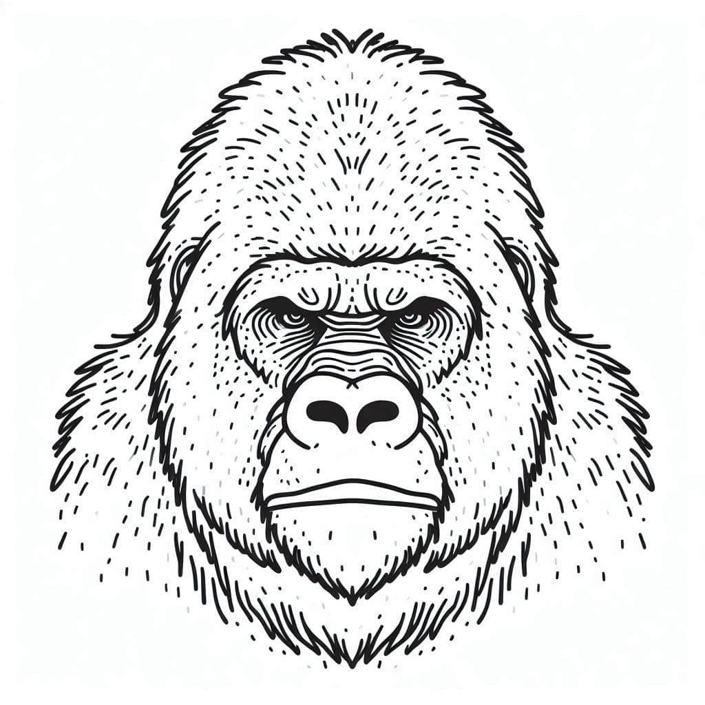 Tegning av gorilla fargelegging