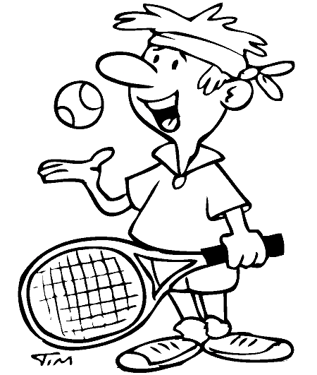 Tennisspiller fargelegging