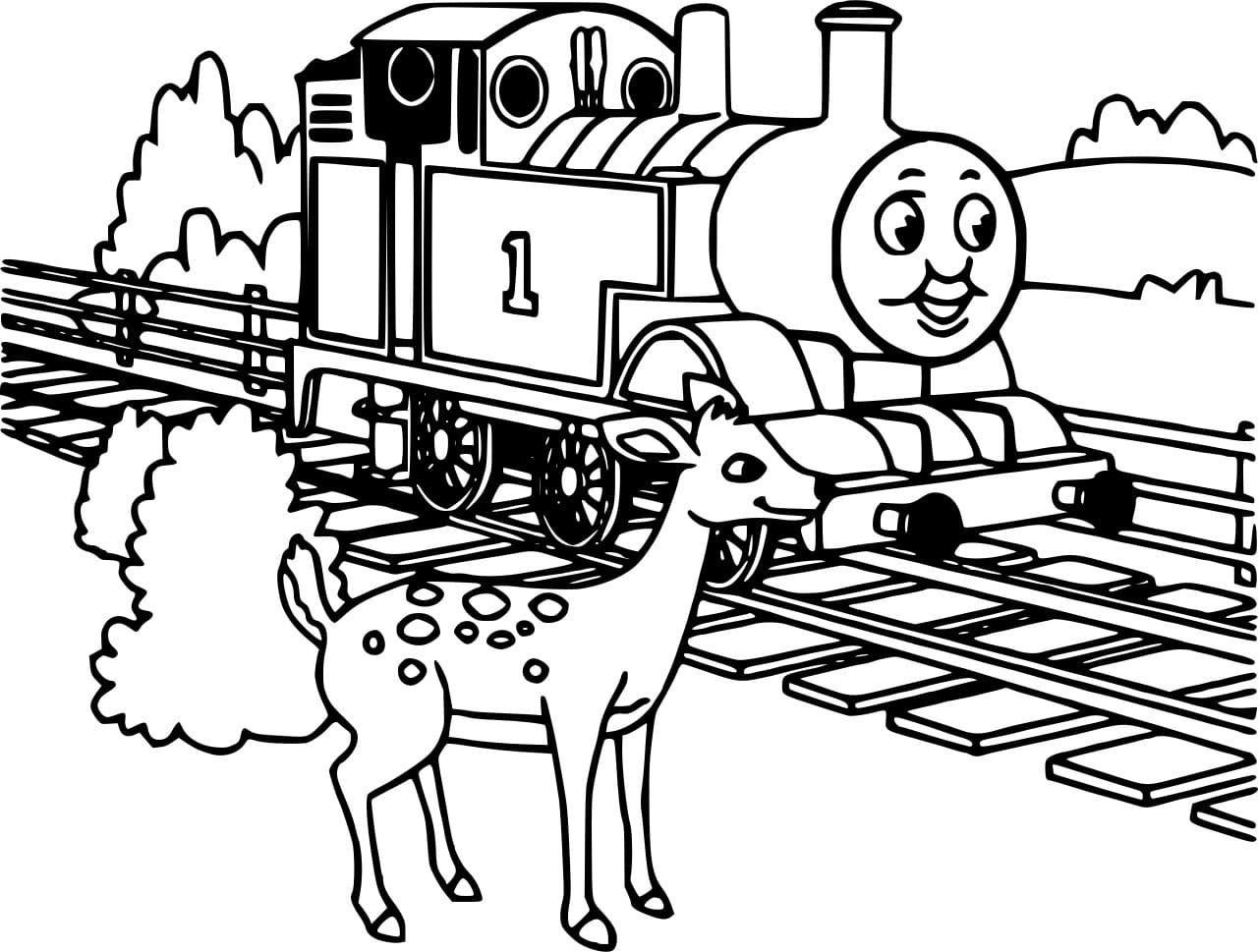 Thomas og en hjort fargelegging