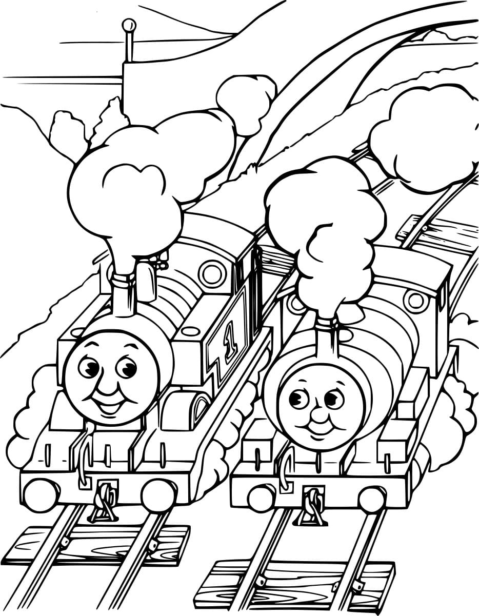 Thomas og Percy fargelegging