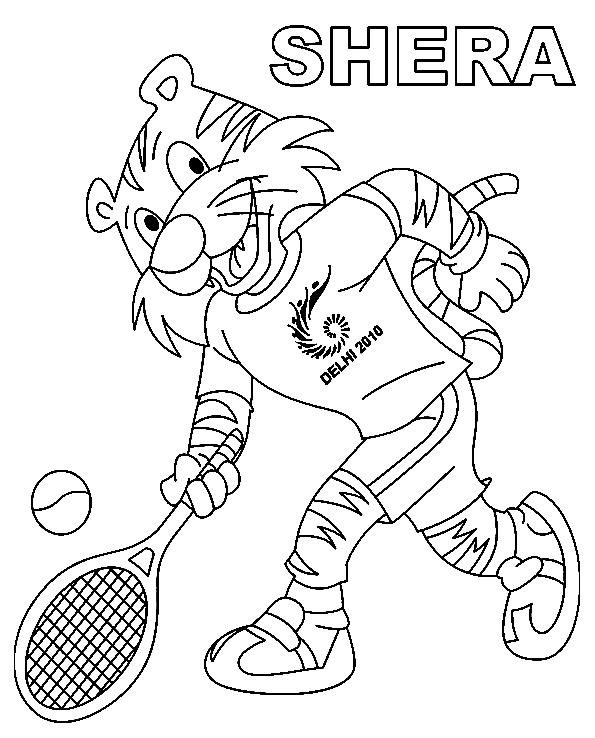 Tiger Shera spiller tennis fargelegging