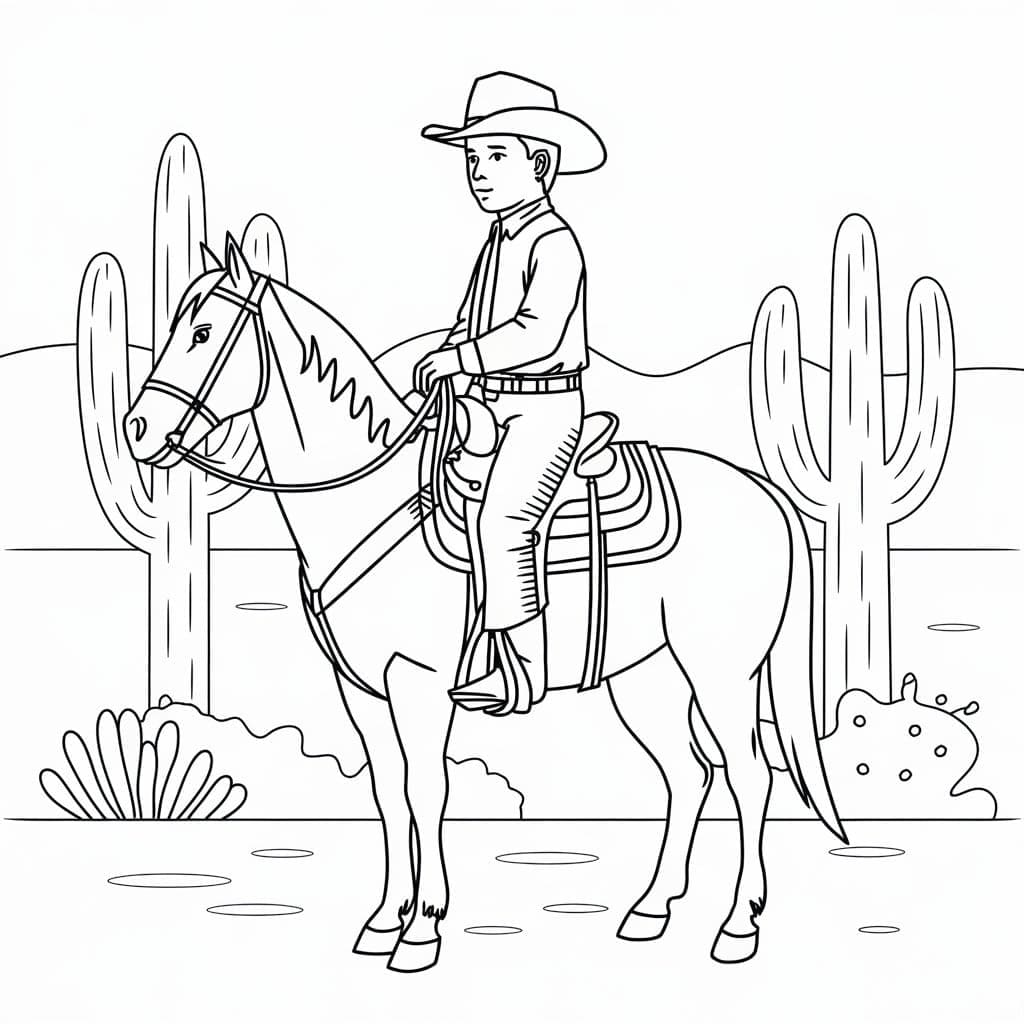 Utskrivbar cowboy fargelegging