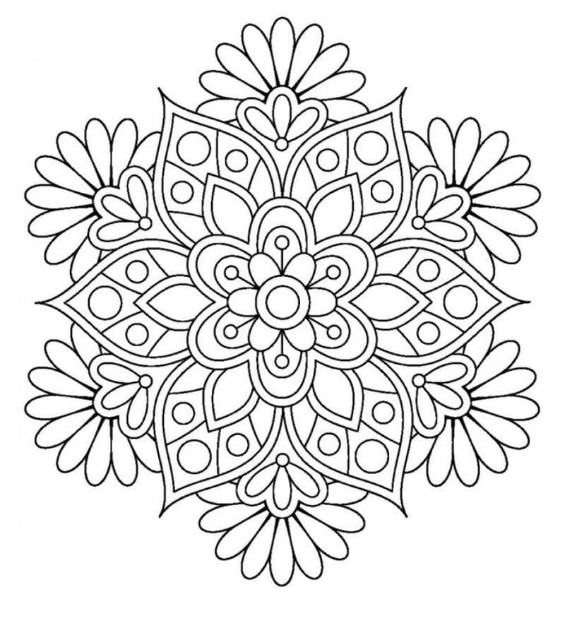 Utskrivbar mandala for voksne fargelegging