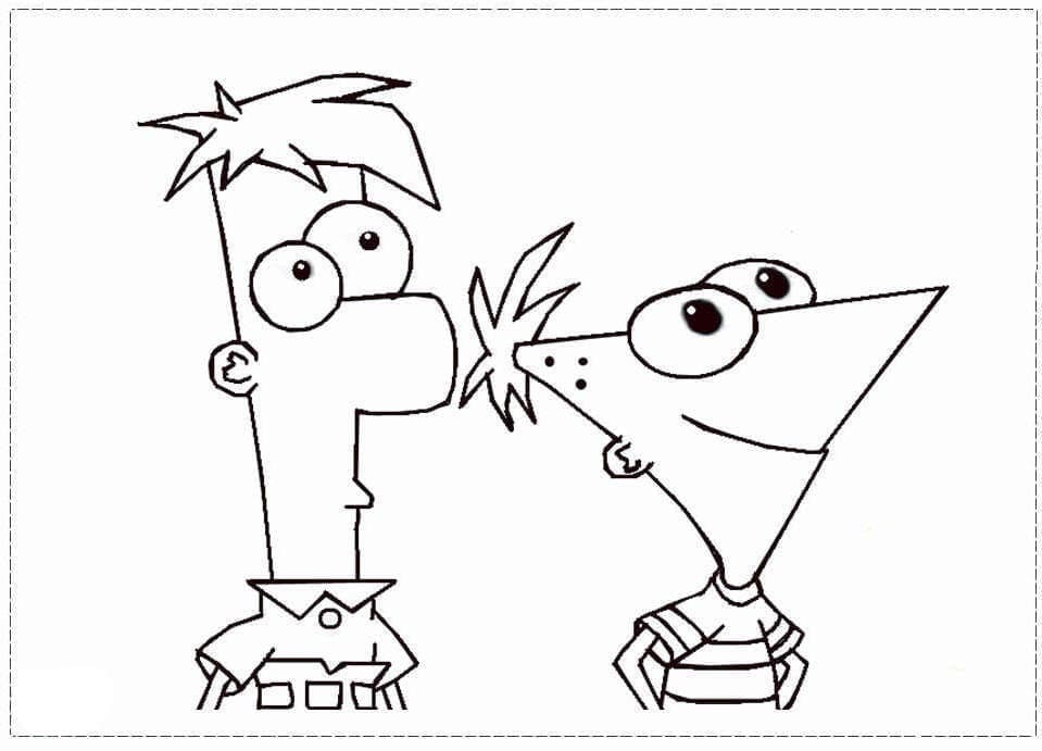 Utskrivbar Phineas og Ferb fargelegging