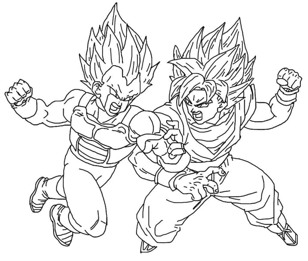 Vegeta mot Goku fargelegging