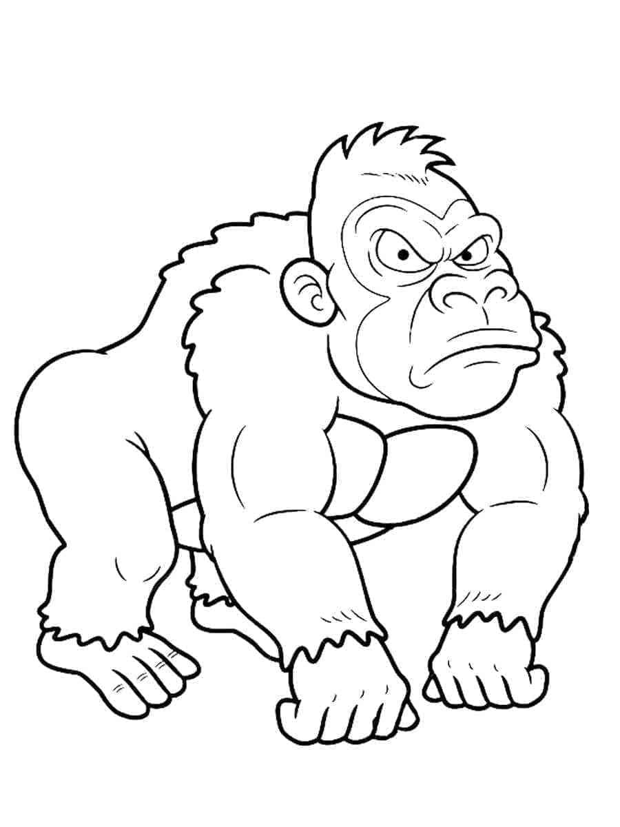 Veldig sint gorilla fargelegging