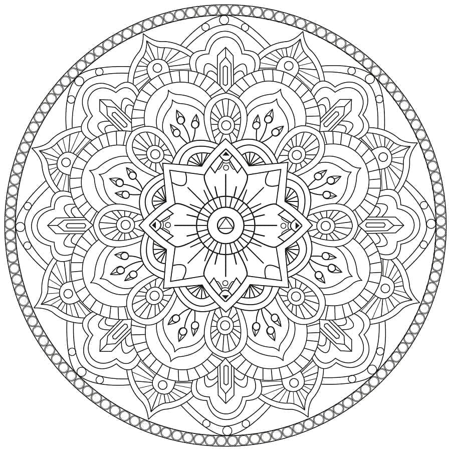 Veldig vanskelig mandala fargelegging