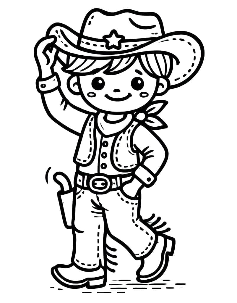 Vennlig cowboy fargelegging