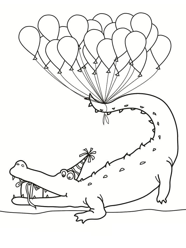 Alligatorbursdag fargelegging