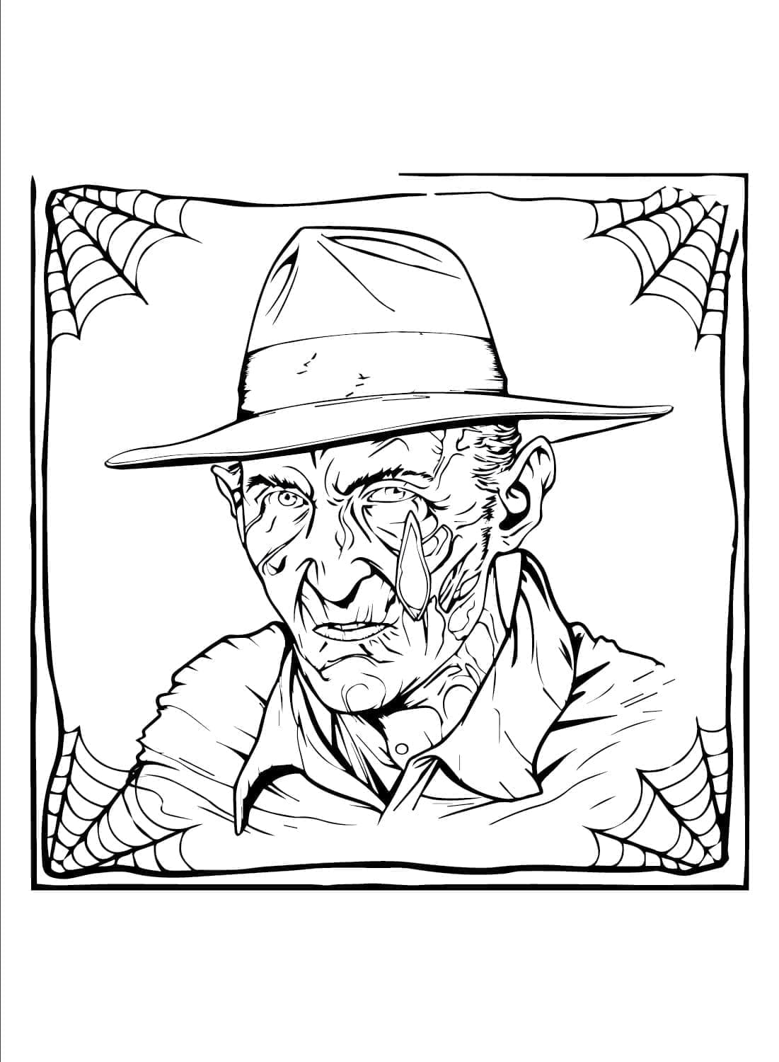 Bilde av Freddy Krueger fargelegging