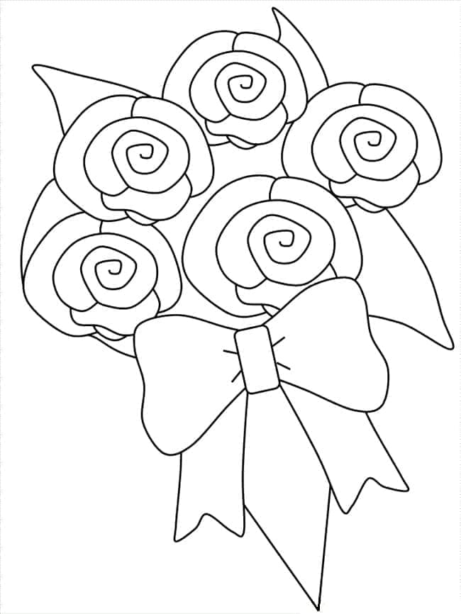Blomsterbukett bilde Gratis fargelegging