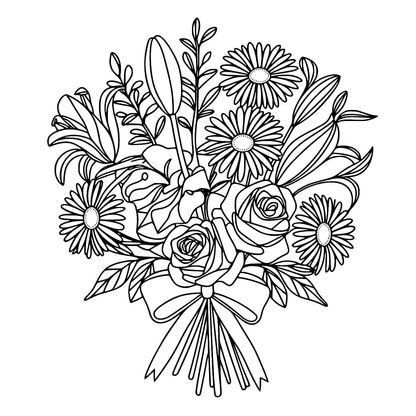 Blomsterbukett fargelegging