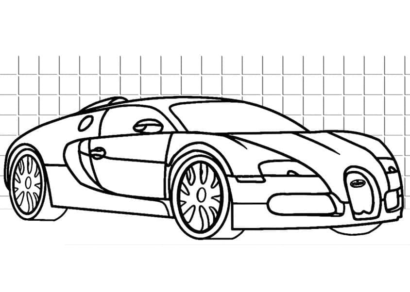 Bugatti bil for barn fargelegging