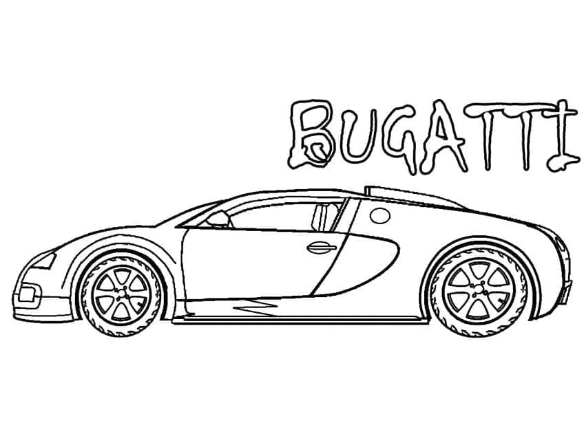 Bugatti-bil utskrivbar fargelegging