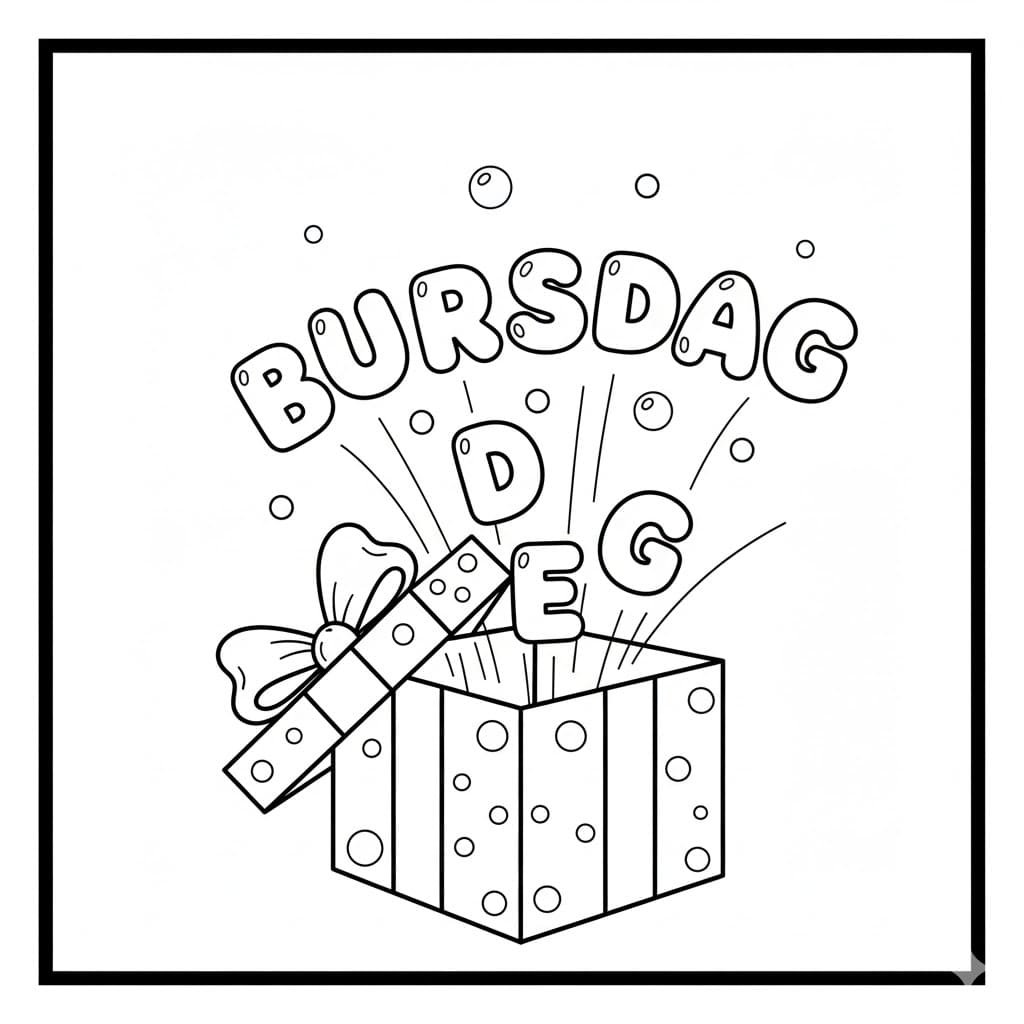 Bursdagsgave fargelegging