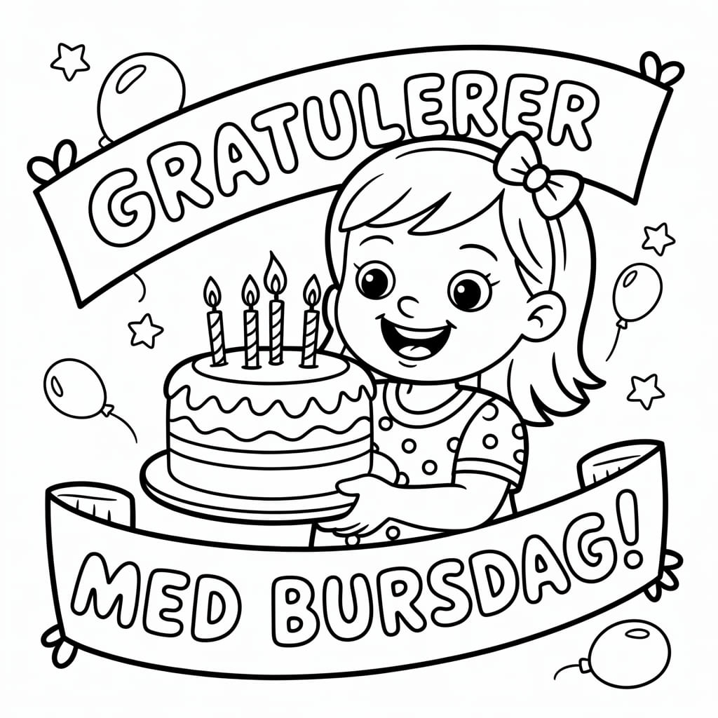 Bursdagsjente fargelegging