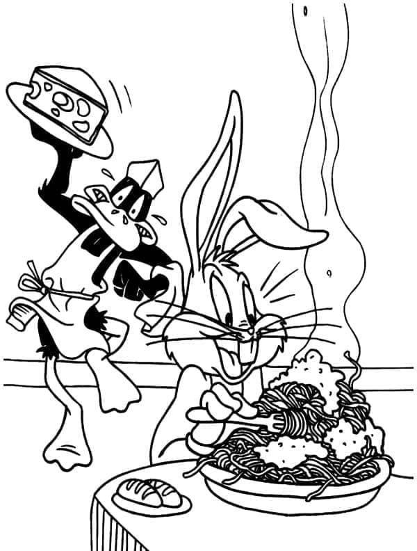 Daffy Duck og Bugs Bunny fargelegging