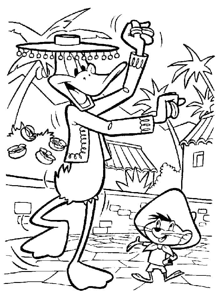 Daffy Duck og Speedy Gonzales fargelegging