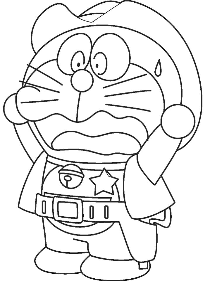 Doraemon cowboyen fargelegging