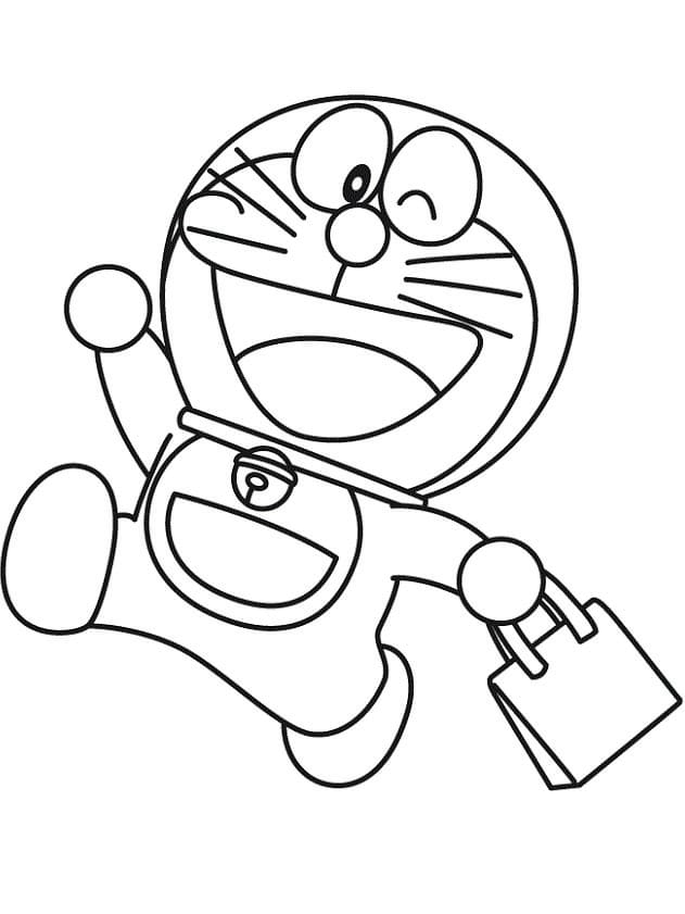 Doraemon drar på shopping fargelegging