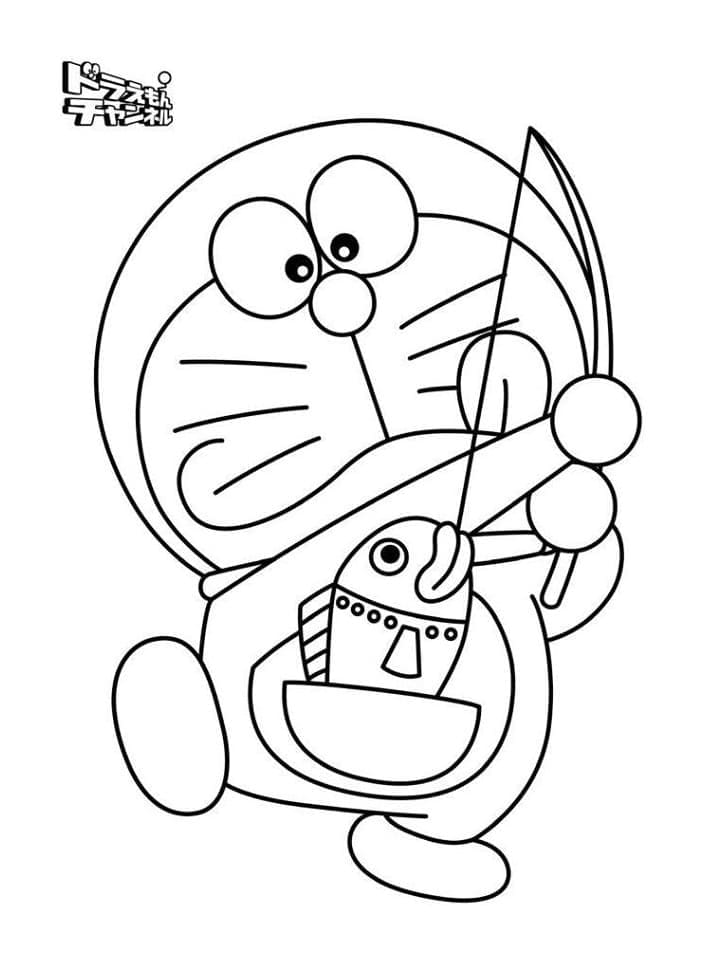 Doraemon fiske fargelegging