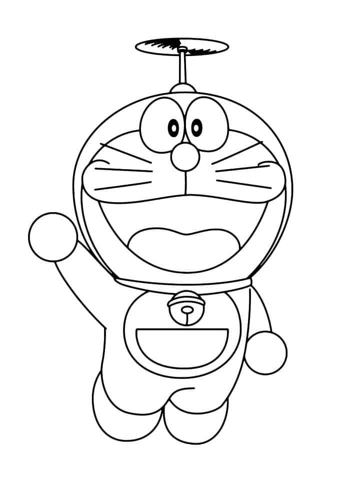 Doraemon og bambusvindhjulet fargelegging
