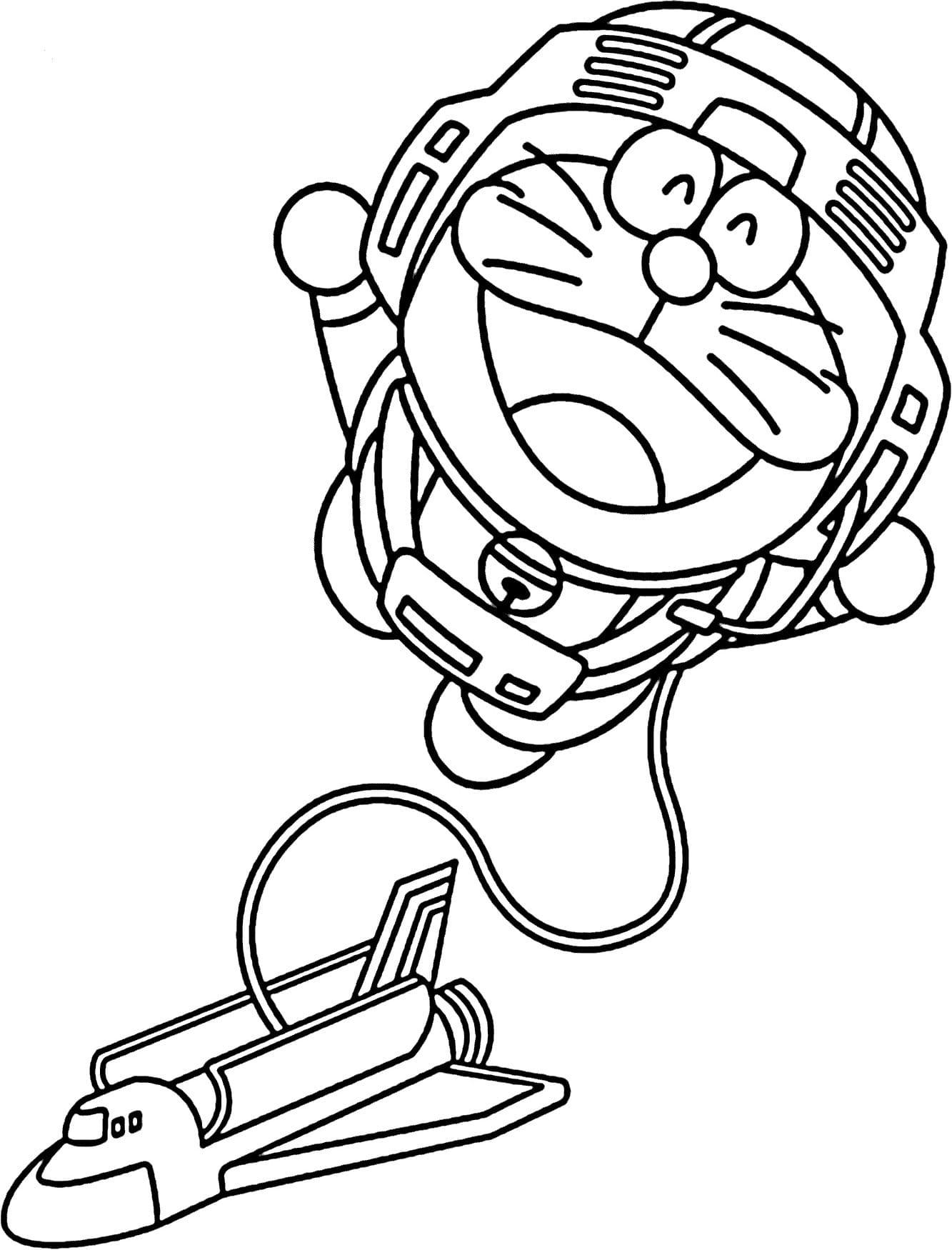 Doraemon og flyet fargelegging