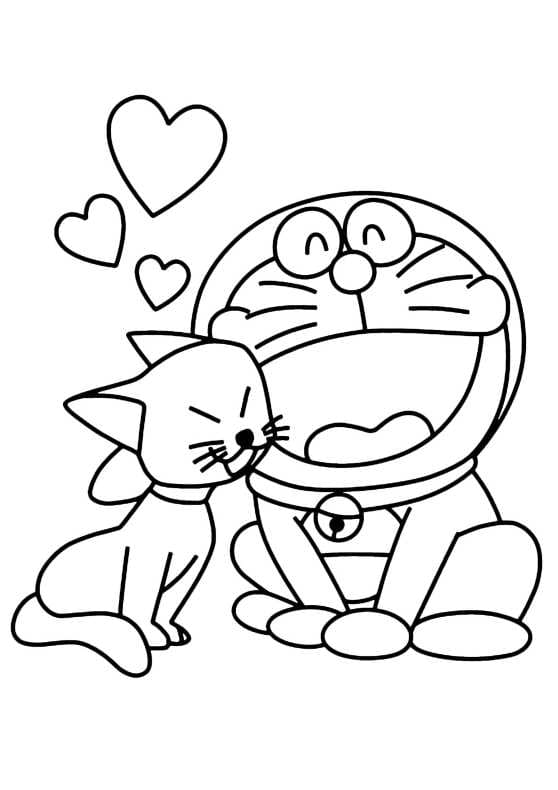 Doraemon og katten fargelegging