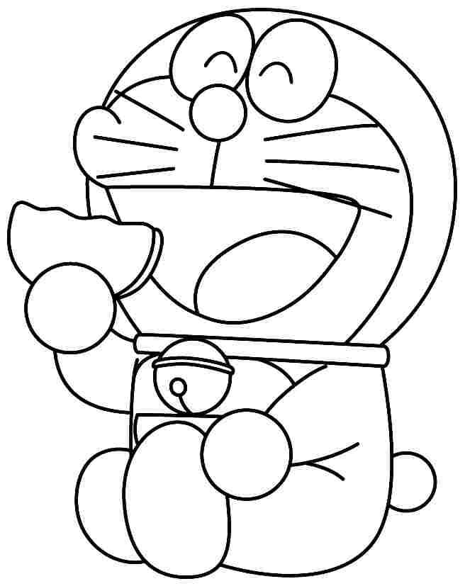 Doraemon spiser smultringer fargelegging