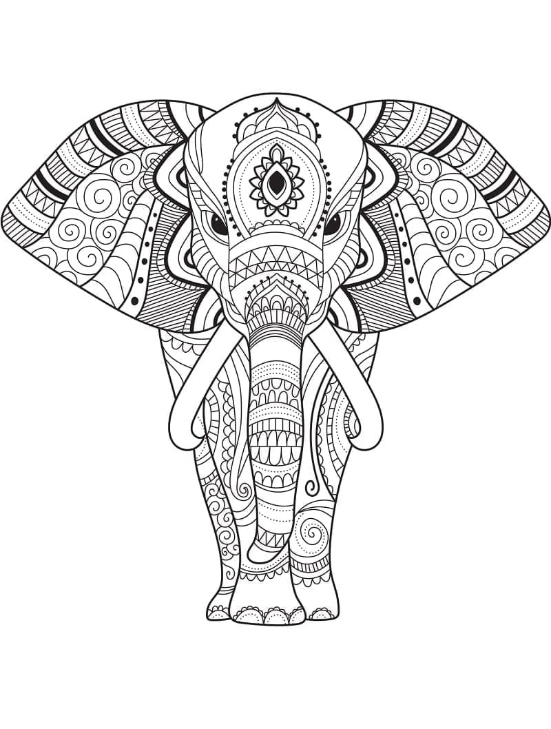 Elefantzentangle fargelegging
