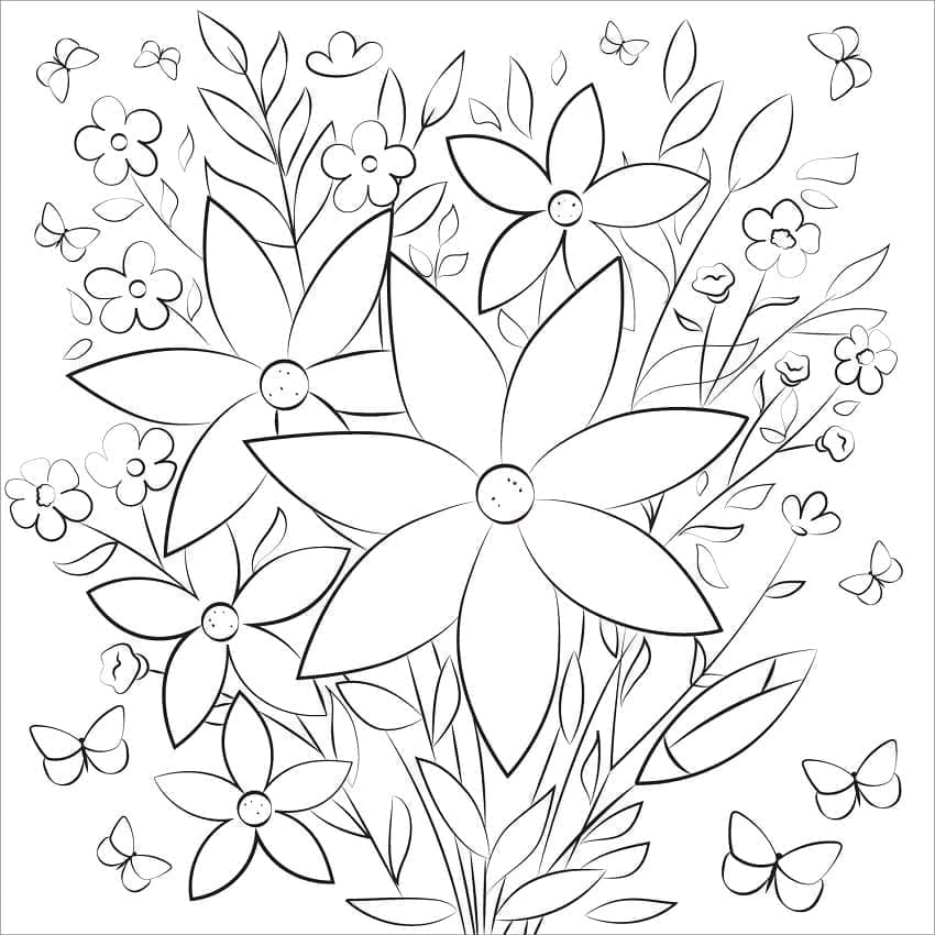 Fantastisk blomsterbukett fargelegging