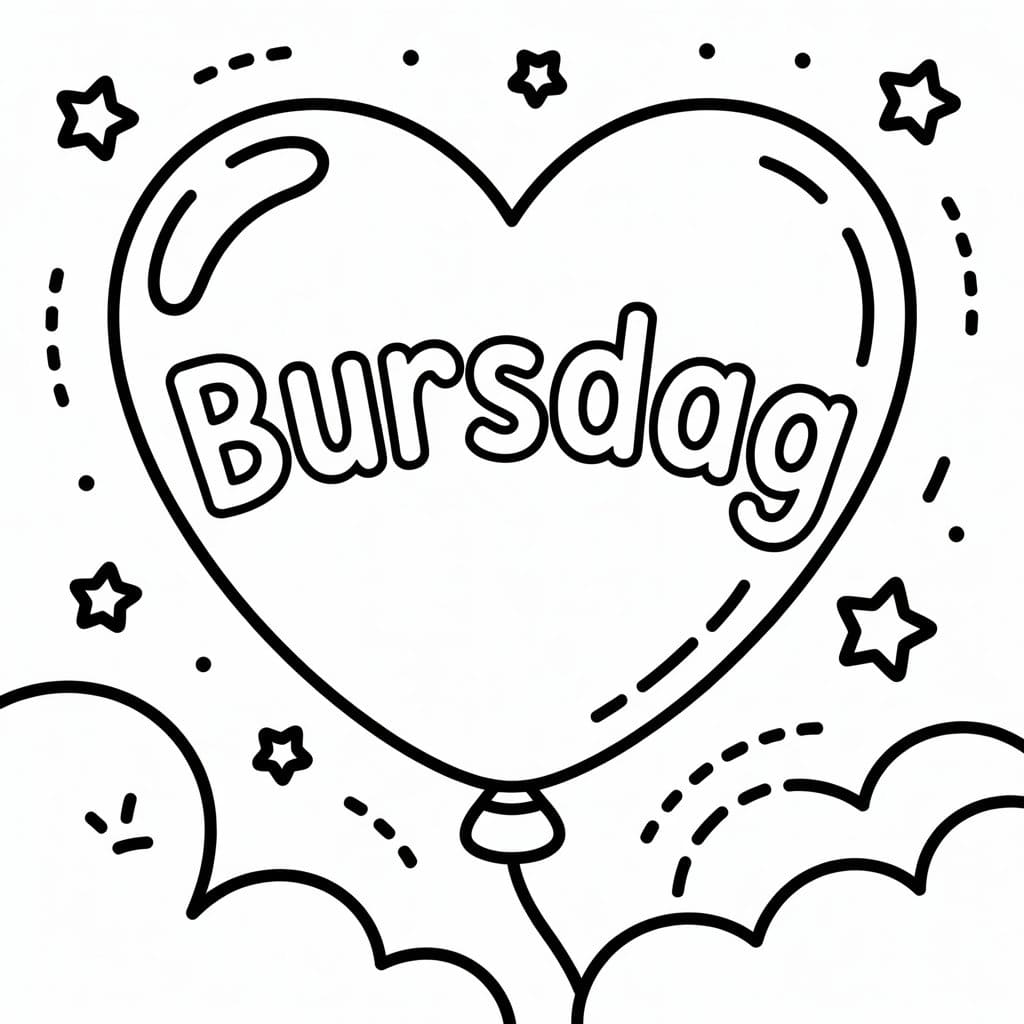 Fin bursdagsballong fargelegging