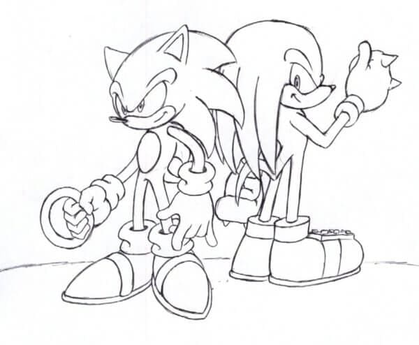Fine Knuckles og Sonic fargelegging Fine Knuckles og Sonic fargelegging