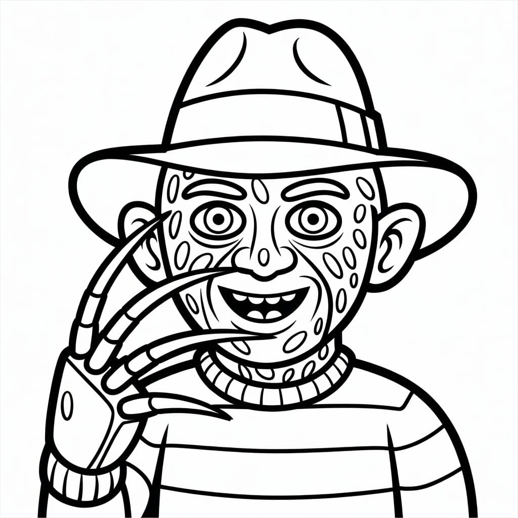 Freddy Krueger enkel gratis fargelegging