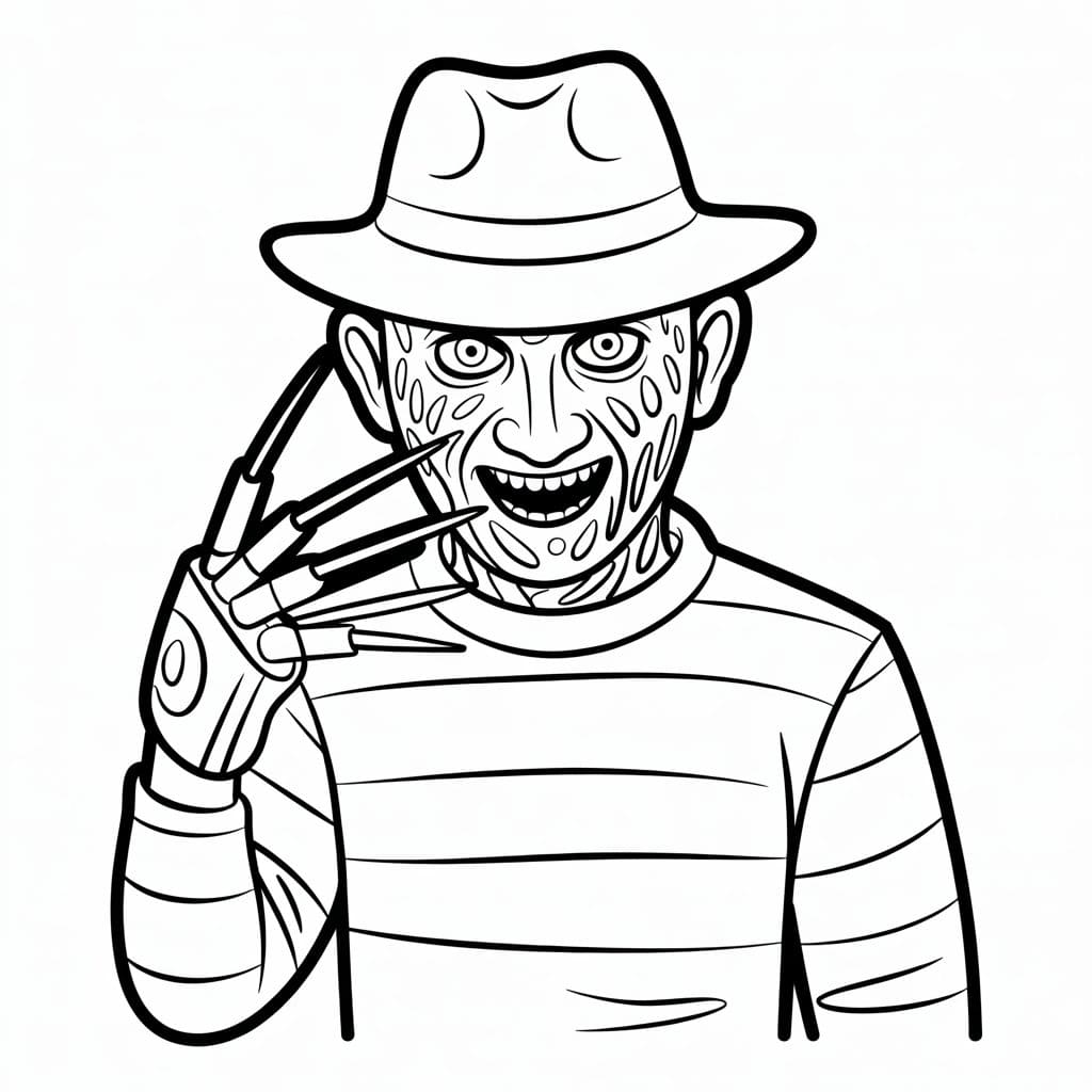 Freddy Krueger enkelt fargelegging