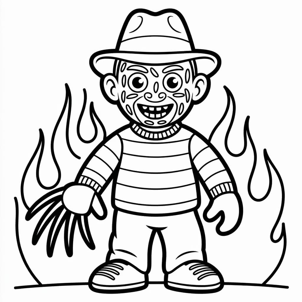 Freddy Krueger og ilden fargelegging
