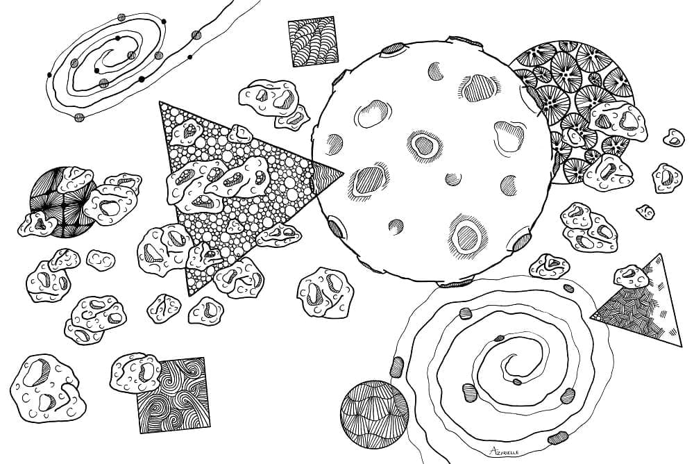 Galaxy Zentangle fargelegging